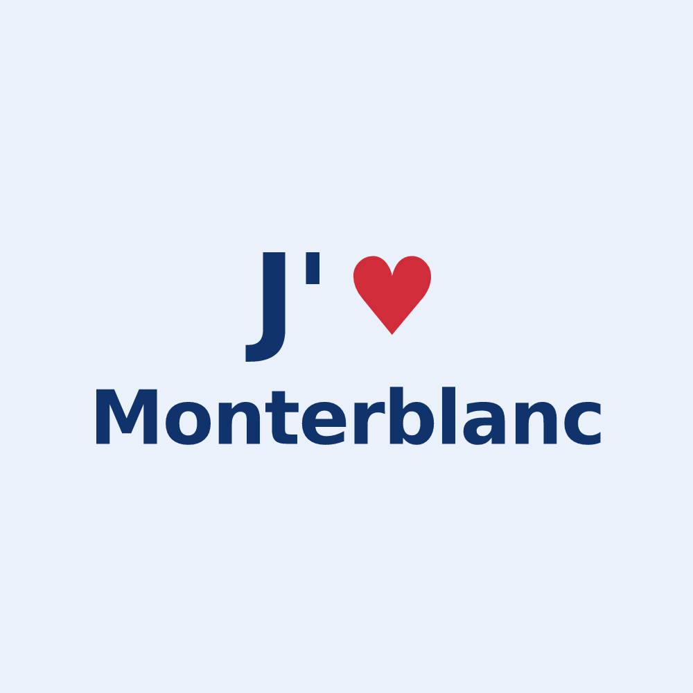 Sticker personnalisé Monterblanc — design « J'aime Monterblanc » imprimé sur le sticker