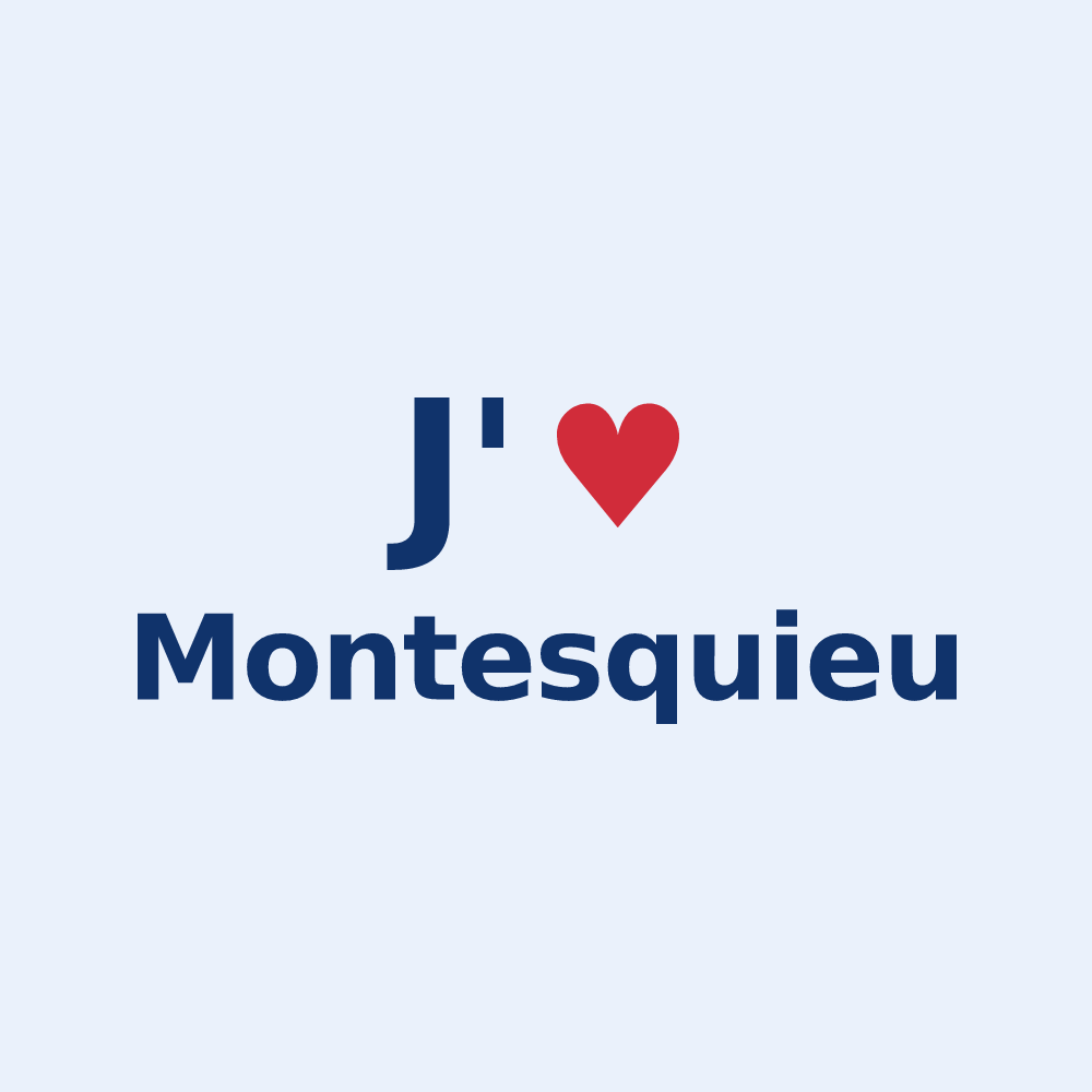 Sticker personnalisé Montesquieu — design J'aime Montesquieu