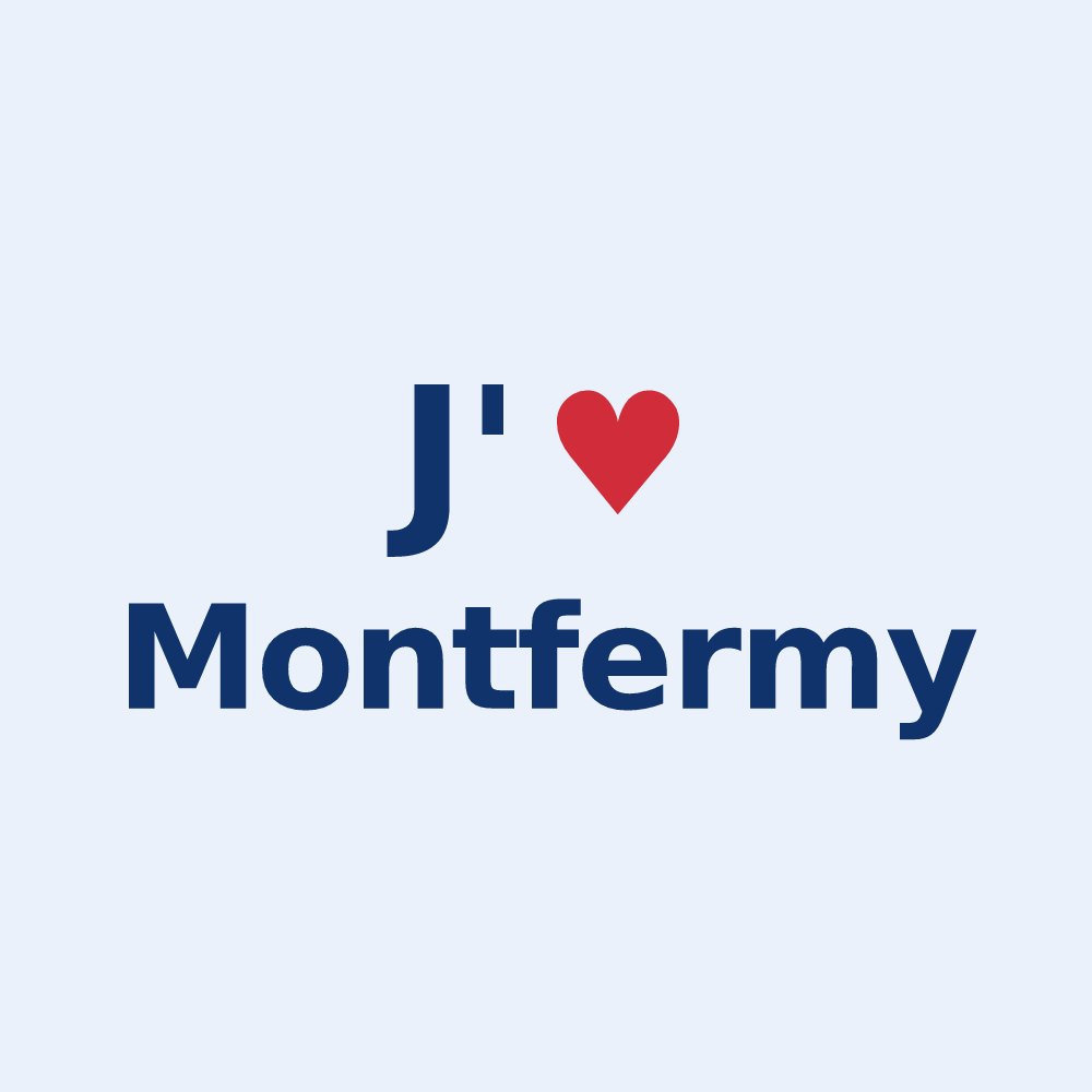 Sticker personnalisé Montfermy — design J'aime Montfermy