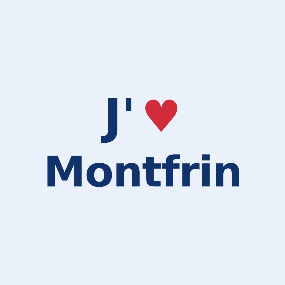 Sticker personnalisé Montfrin — design J'aime Montfrin