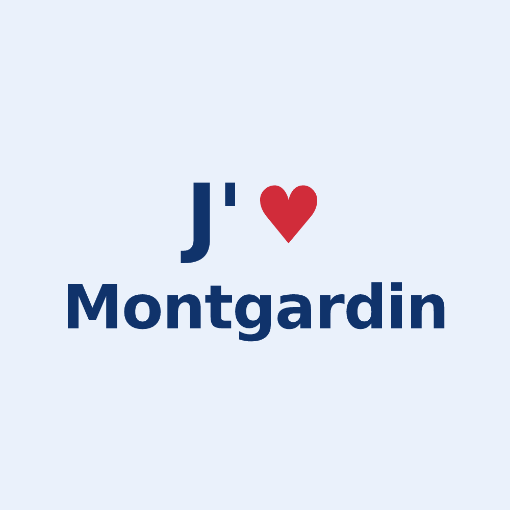 Sticker personnalisé Montgardin — design J'aime Montgardin