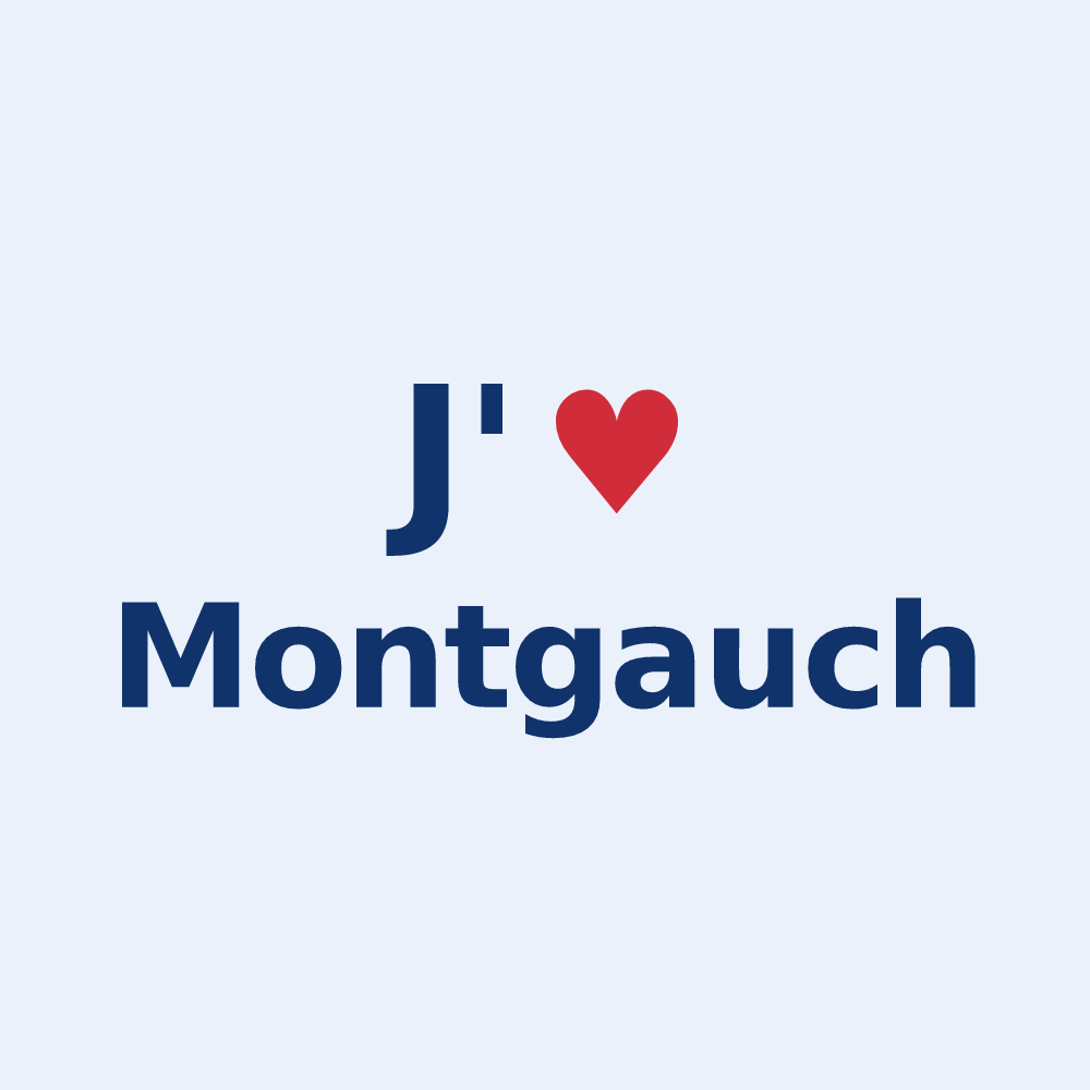 Sticker personnalisé Montgauch — design J'aime Montgauch