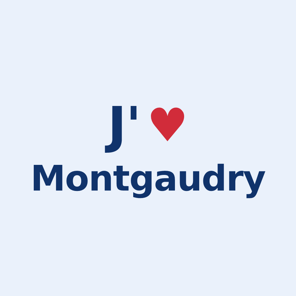 Sticker personnalisé Montgaudry — design J'aime Montgaudry