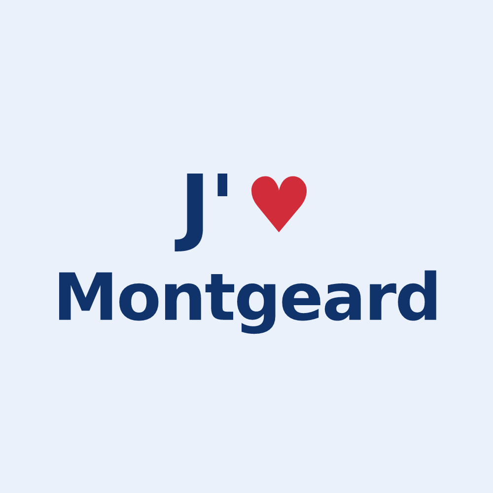 Sticker personnalisé Montgeard — design J'aime Montgeard