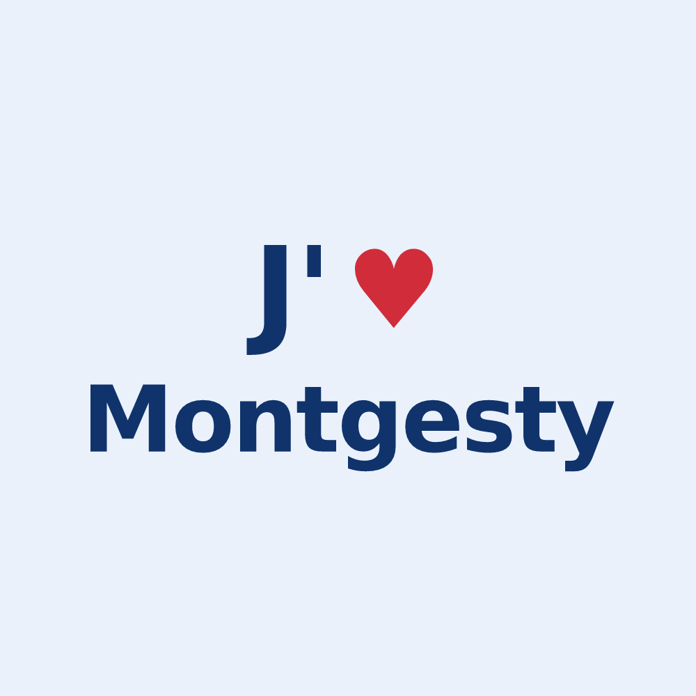 Sticker personnalisé Montgesty — design J'aime Montgesty