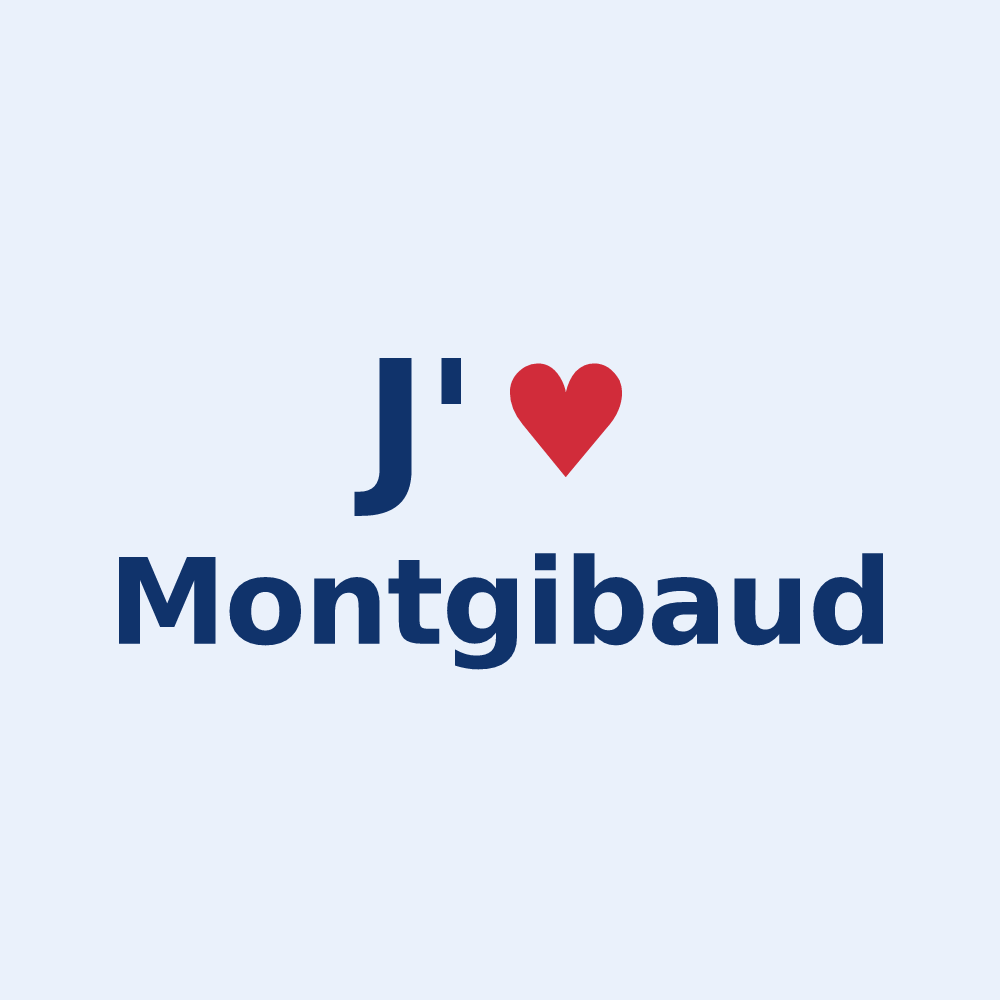 Sticker personnalisé Montgibaud — design J'aime Montgibaud