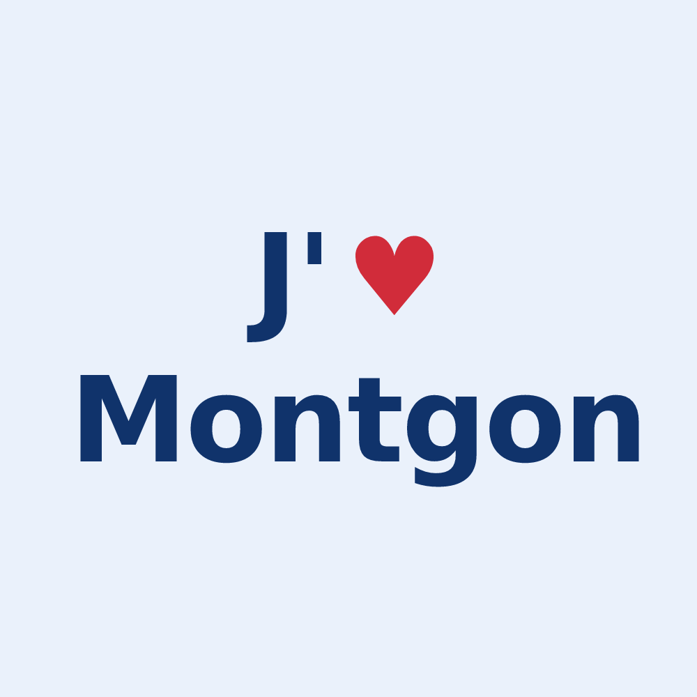 Sticker personnalisé Montgon — design J'aime Montgon