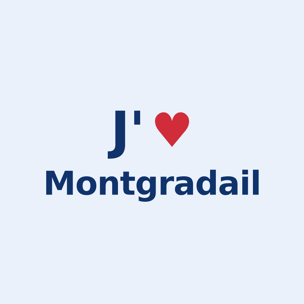 Sticker personnalisé Montgradail — design J'aime Montgradail