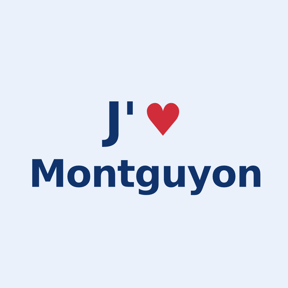 Sticker personnalisé Montguyon — design J'aime Montguyon