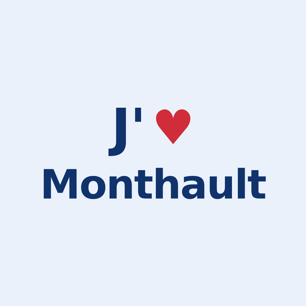 Sticker personnalisé Monthault — design J'aime Monthault