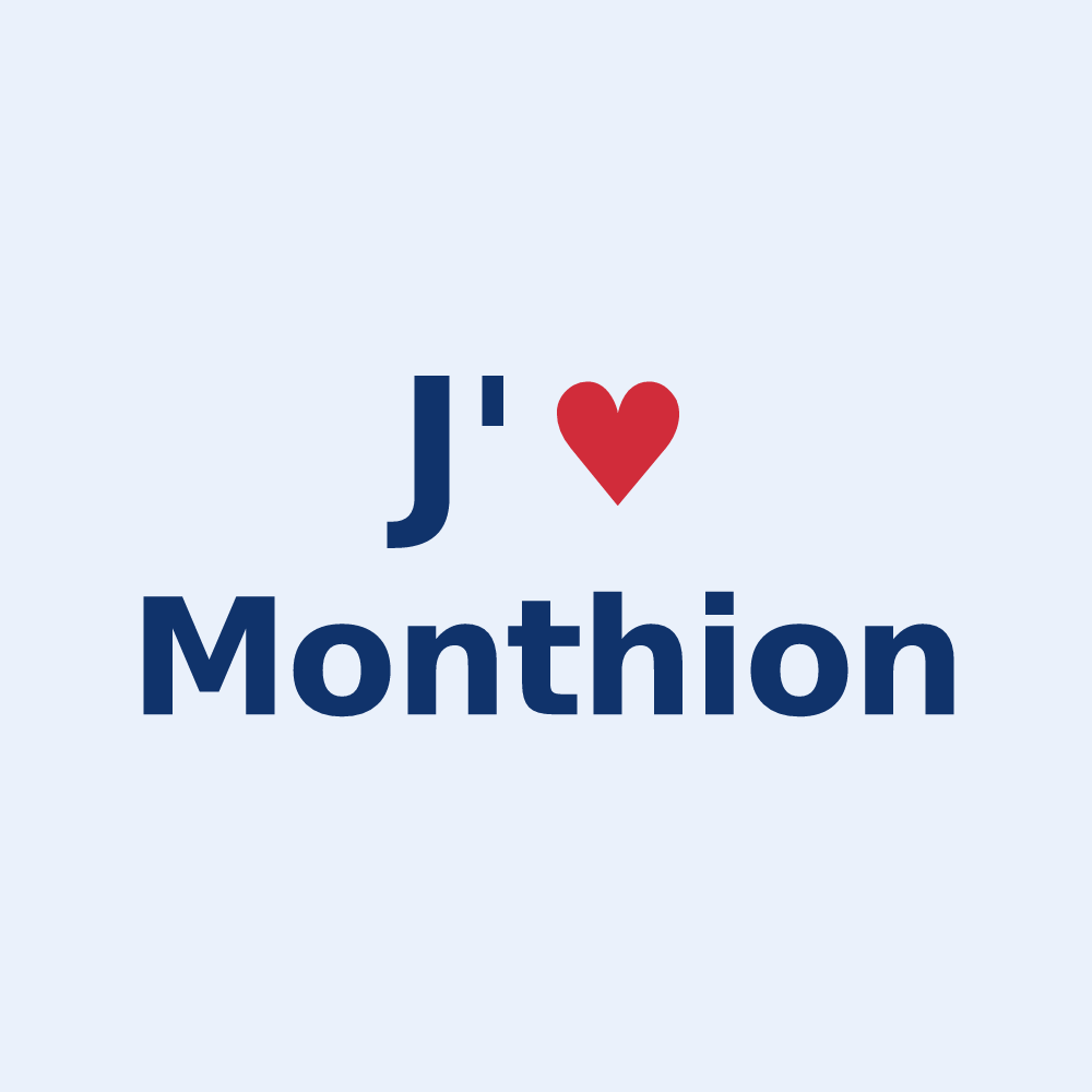 Sticker personnalisé Monthion — design J'aime Monthion