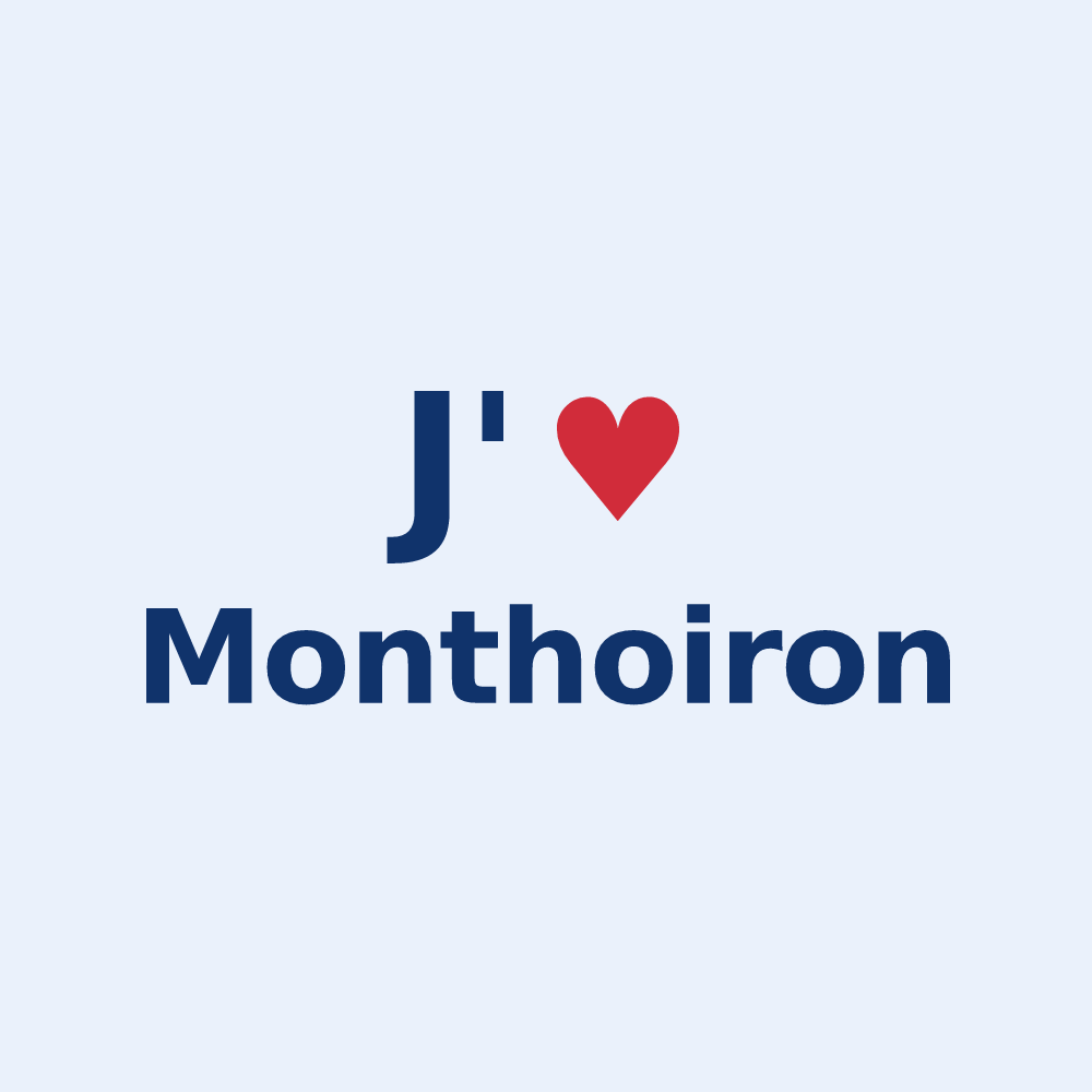 Sticker personnalisé Monthoiron — design J'aime Monthoiron