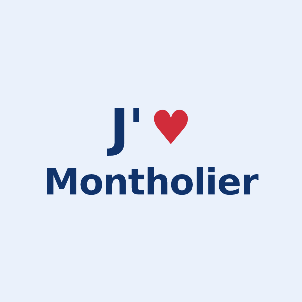 Sticker personnalisé Montholier — design J'aime Montholier