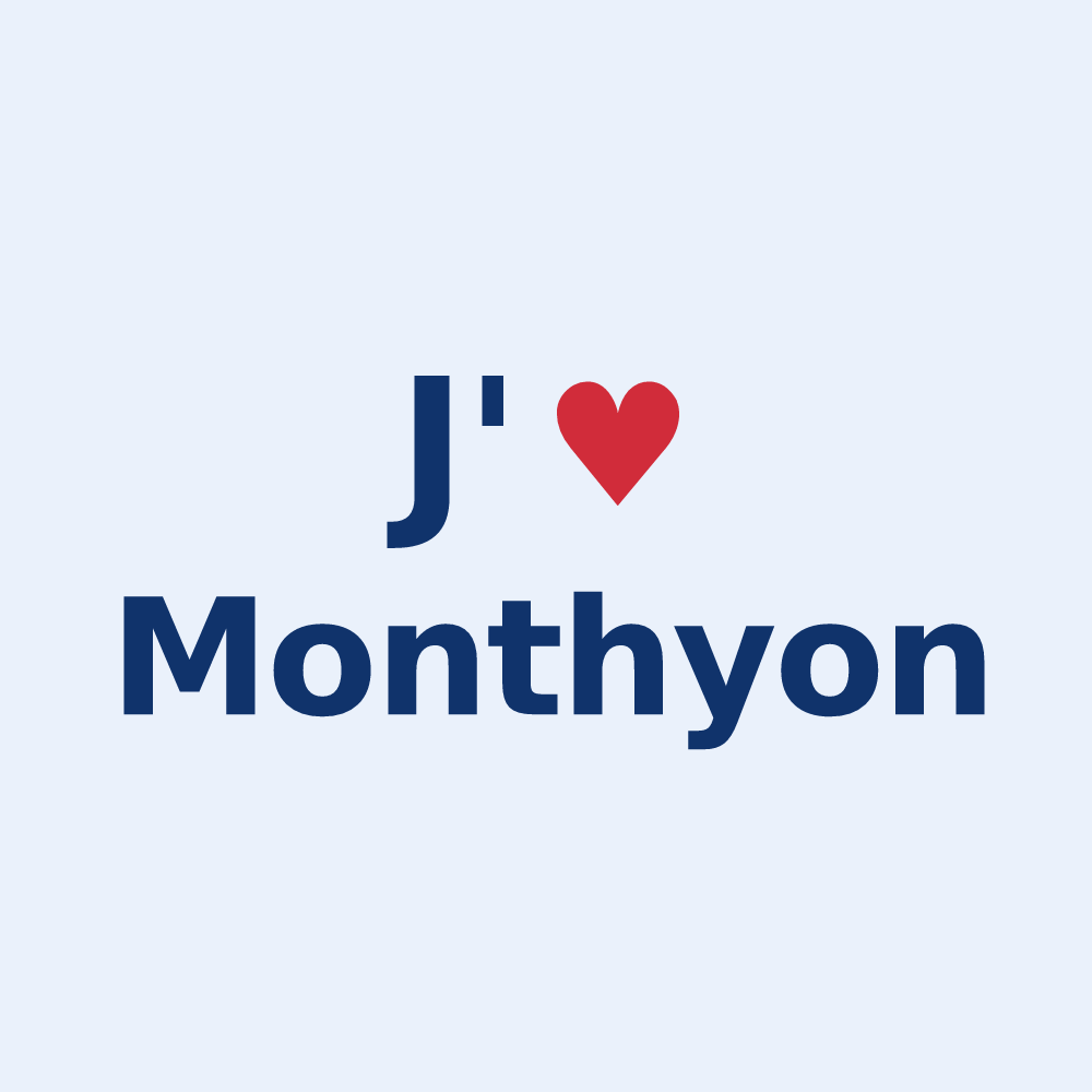 Sticker personnalisé Monthyon — design J'aime Monthyon