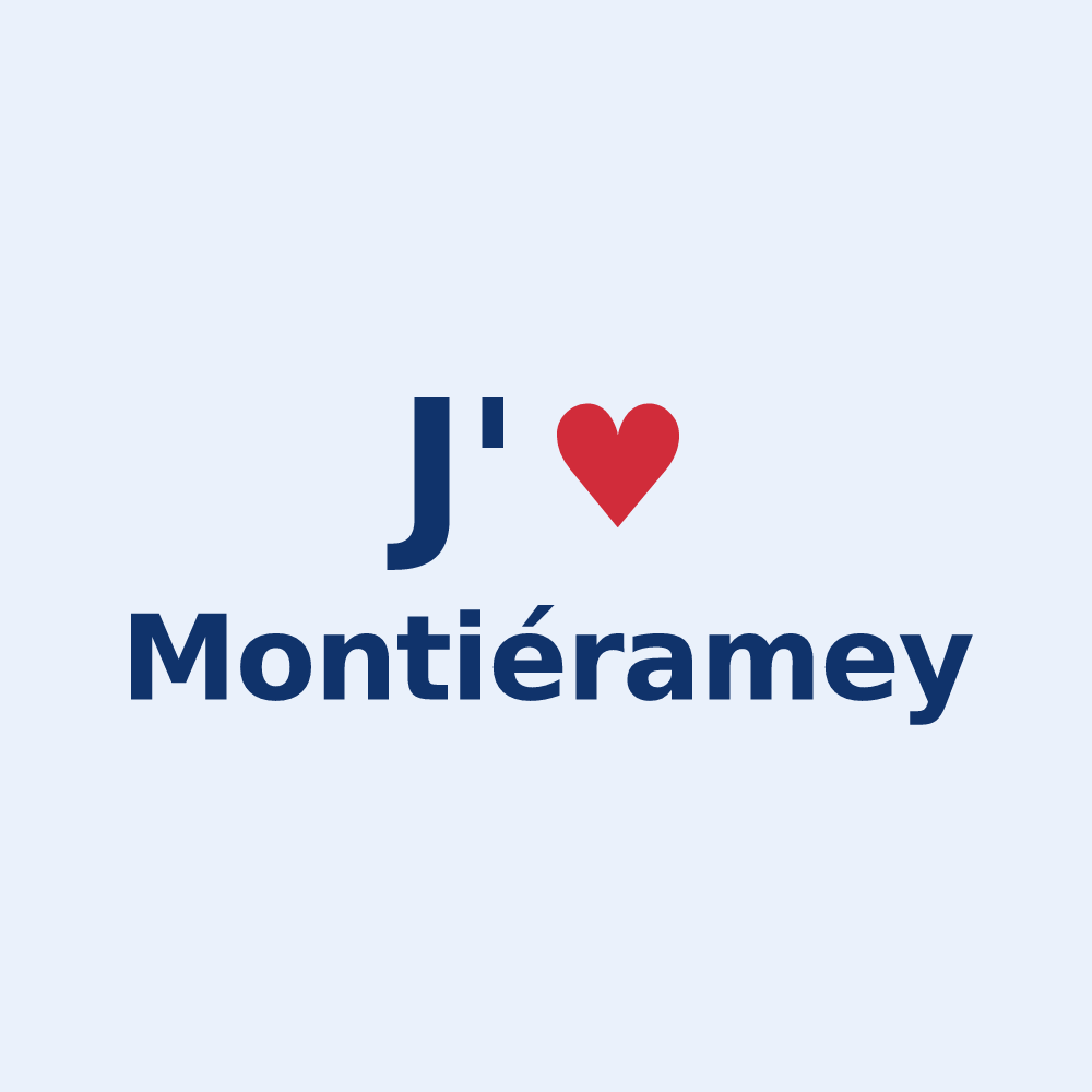 Sticker personnalisé Montiéramey — design J'aime Montiéramey