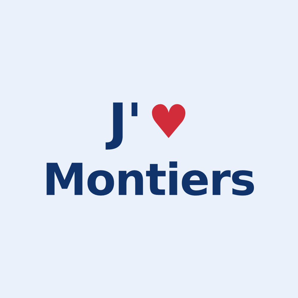 Sticker personnalisé Montiers — design J'aime Montiers
