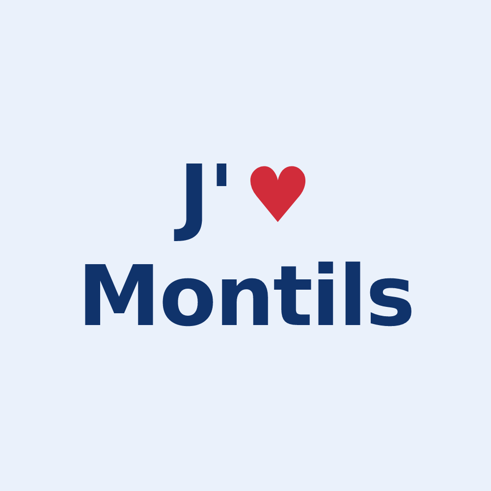 Sticker personnalisé Montils — design J'aime Montils