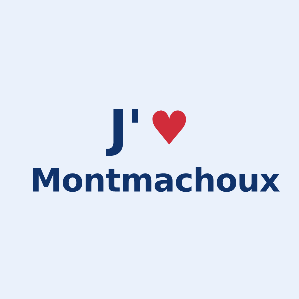 Sticker personnalisé Montmachoux — design J'aime Montmachoux