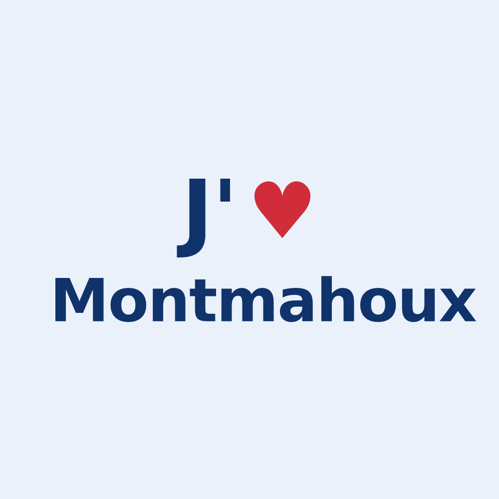 Sticker personnalisé Montmahoux — design J'aime Montmahoux