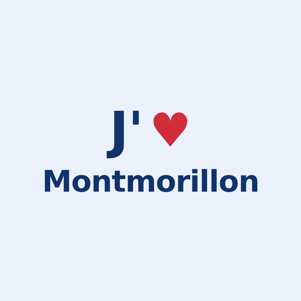 Sticker personnalisé Montmorillon — design J'aime Montmorillon