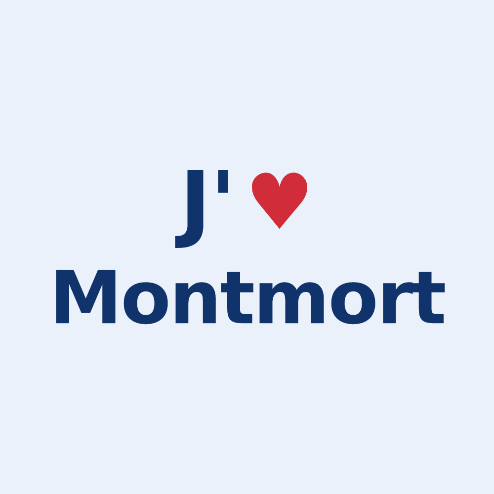 Sticker personnalisé Montmort — design J'aime Montmort