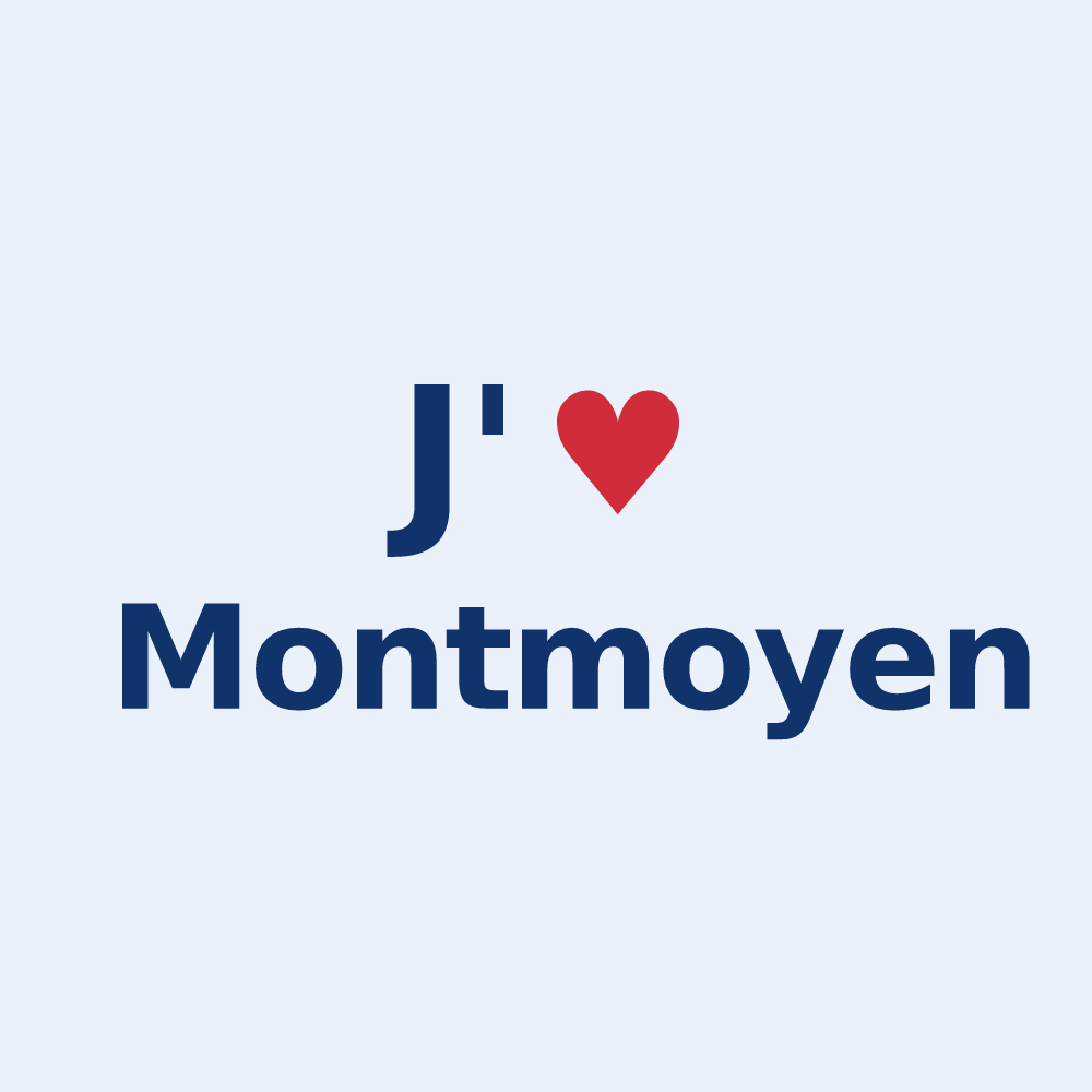 Sticker personnalisé Montmoyen — design J'aime Montmoyen