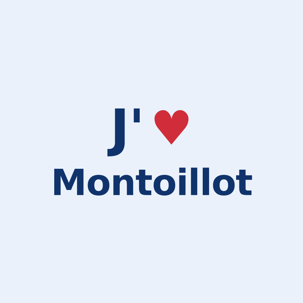 Sticker personnalisé Montoillot — design J'aime Montoillot