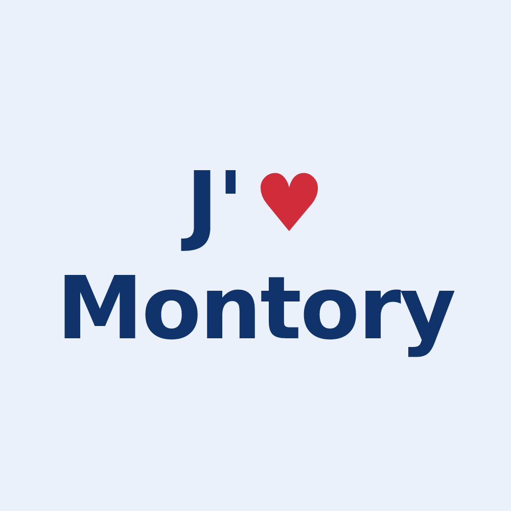 Sticker personnalisé Montory — design J'aime Montory