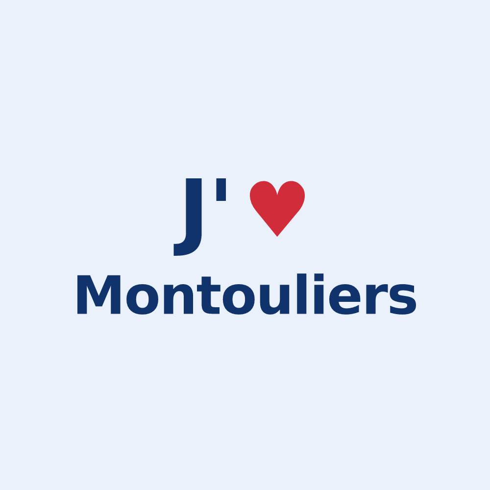 Sticker personnalisé Montouliers — design J'aime Montouliers