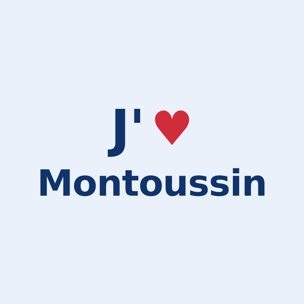 Sticker personnalisé Montoussin — design J'aime Montoussin