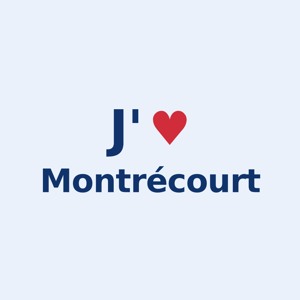 Sticker personnalisé Montrécourt — design J'aime Montrécourt