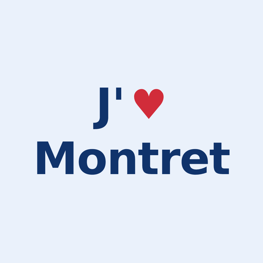 Sticker personnalisé Montret — design J'aime Montret