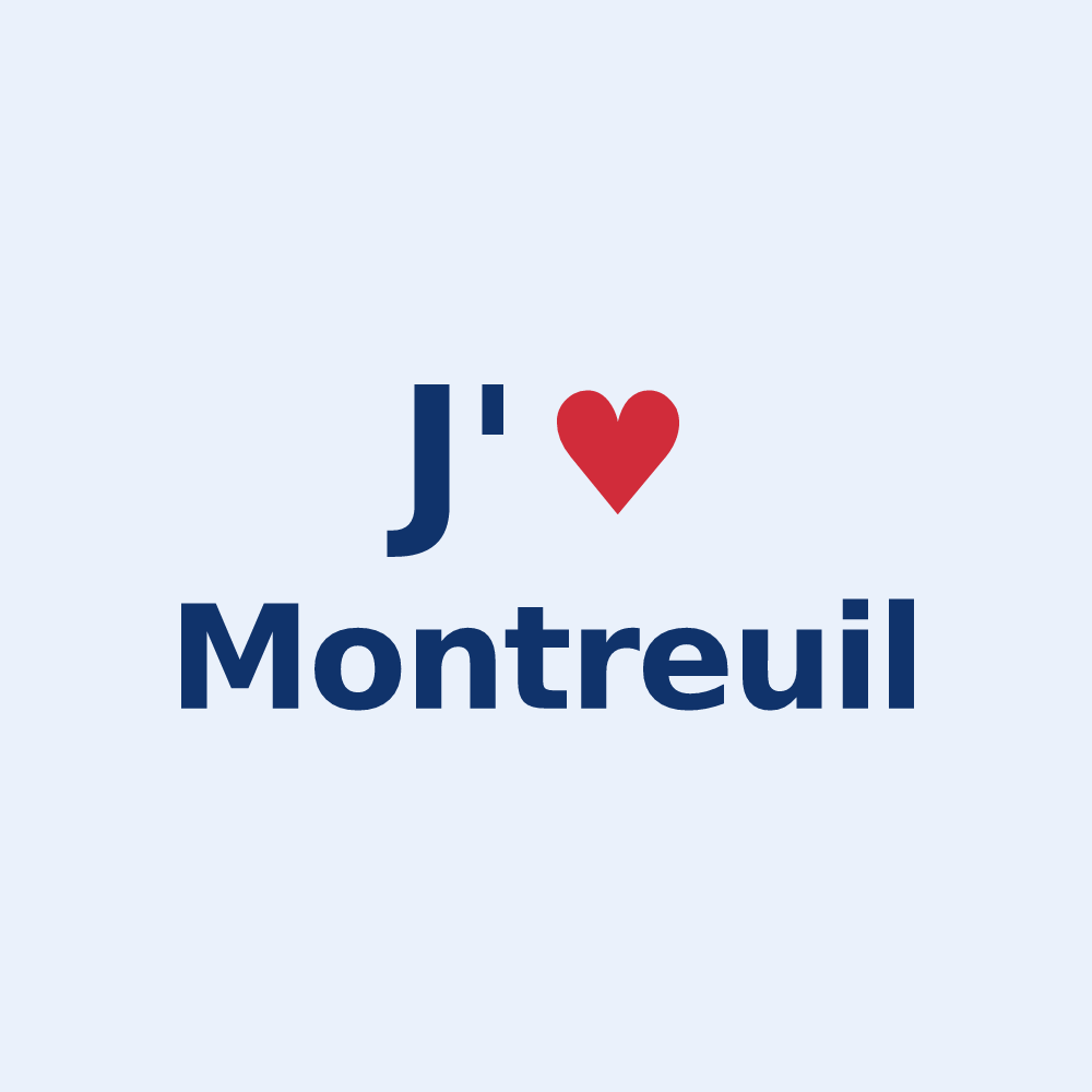 Sticker personnalisé Montreuil — design J'aime Montreuil