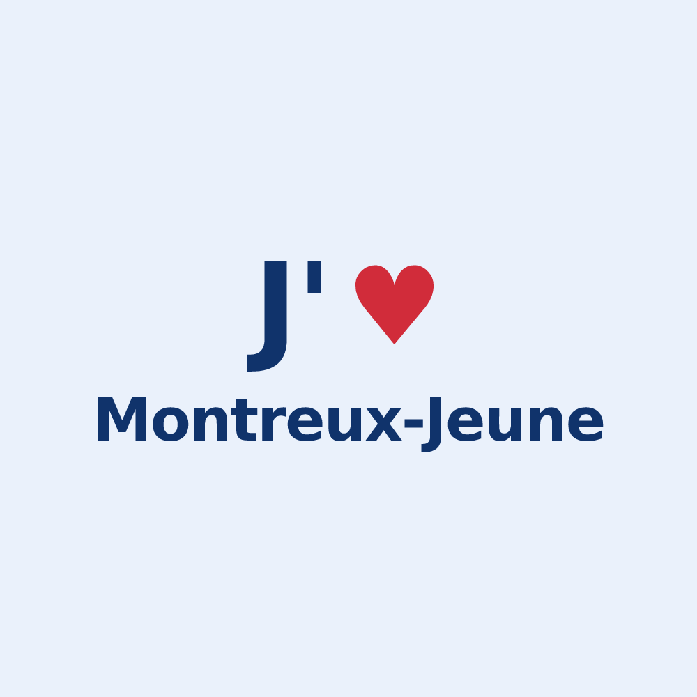 Sticker personnalisé Montreux-Jeune — design J'aime Montreux-Jeune