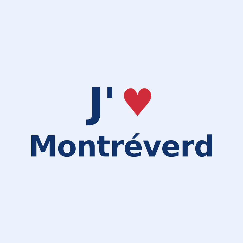 Sticker personnalisé Montréverd — design J'aime Montréverd