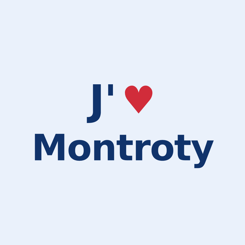Sticker personnalisé Montroty — design J'aime Montroty