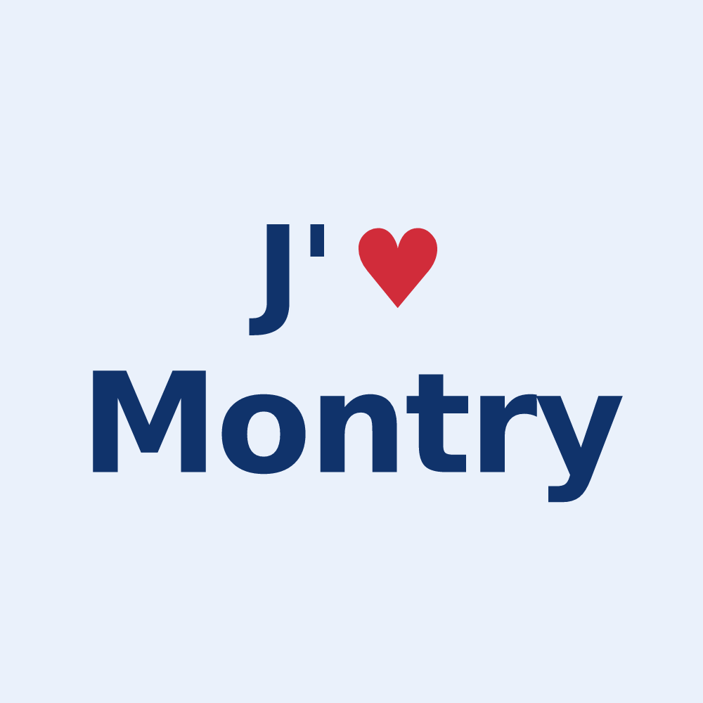 Sticker personnalisé Montry — design J'aime Montry