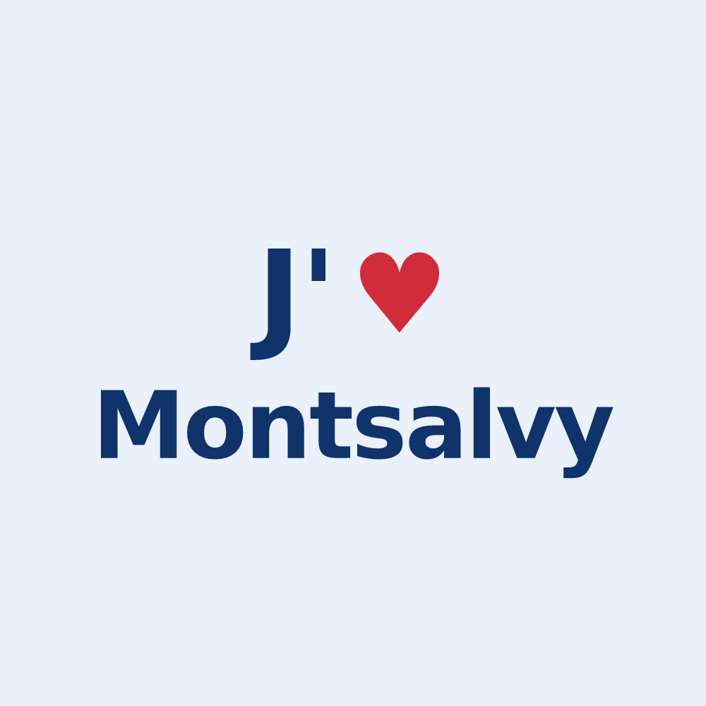 Sticker personnalisé Montsalvy — design J'aime Montsalvy