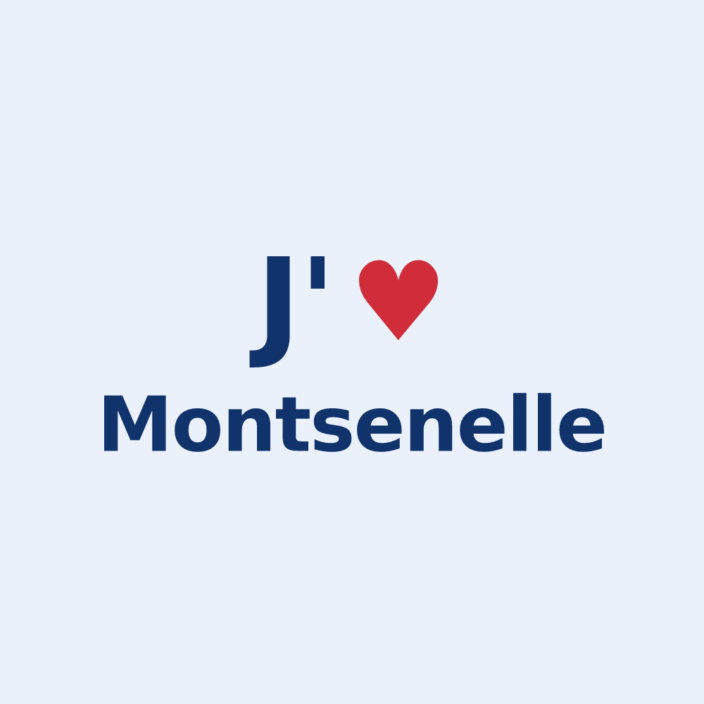 Sticker personnalisé Montsenelle — design J'aime Montsenelle