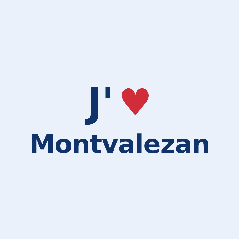 Sticker personnalisé Montvalezan — design « J'aime Montvalezan » imprimé sur le sticker