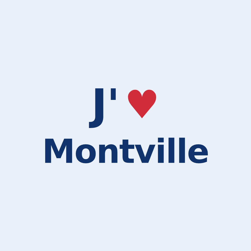 Sticker personnalisé Montville — design J'aime Montville