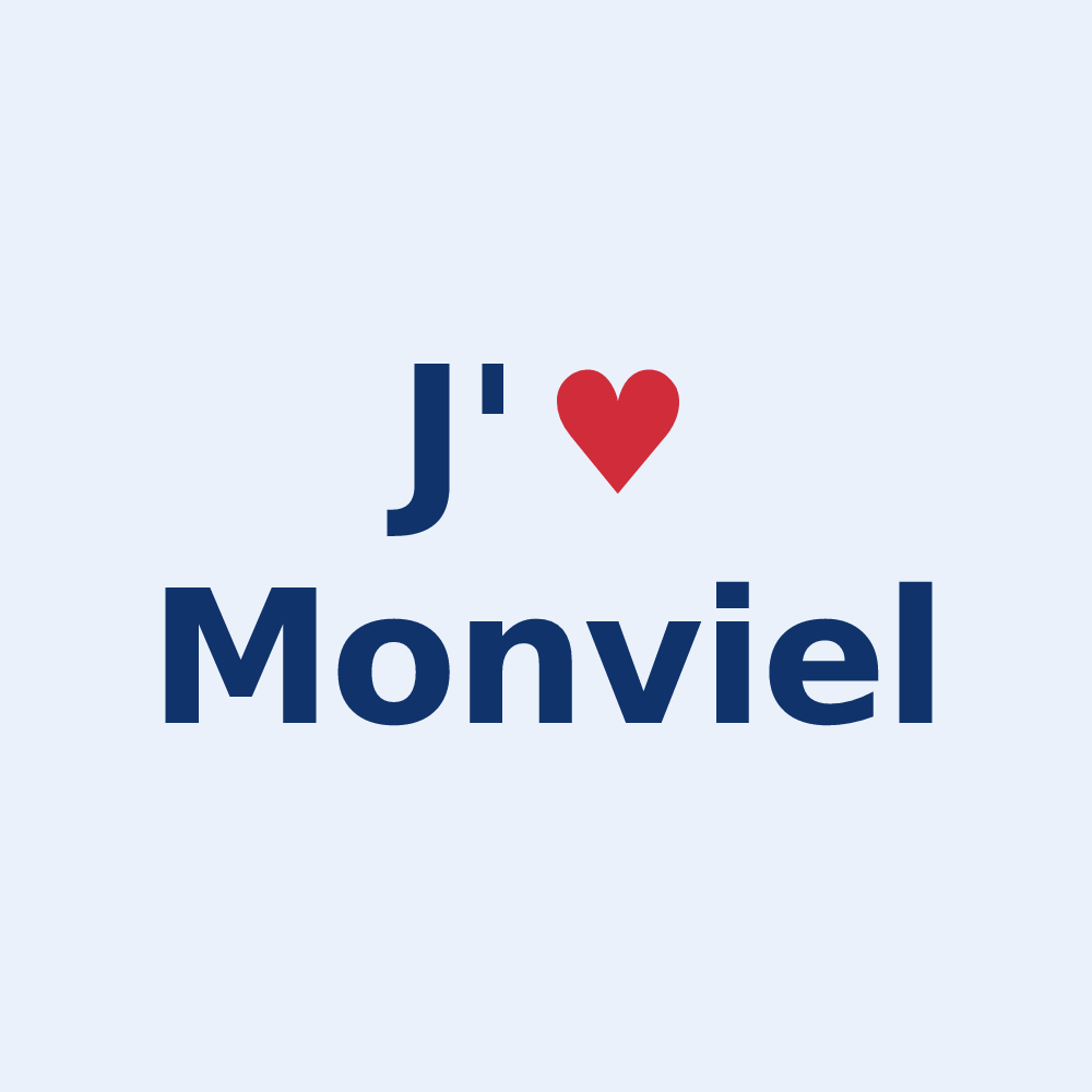 Sticker personnalisé Monviel — design J'aime Monviel