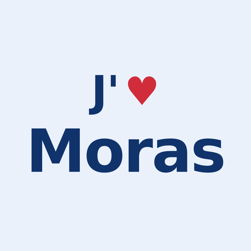 Sticker personnalisé Moras — design J'aime Moras