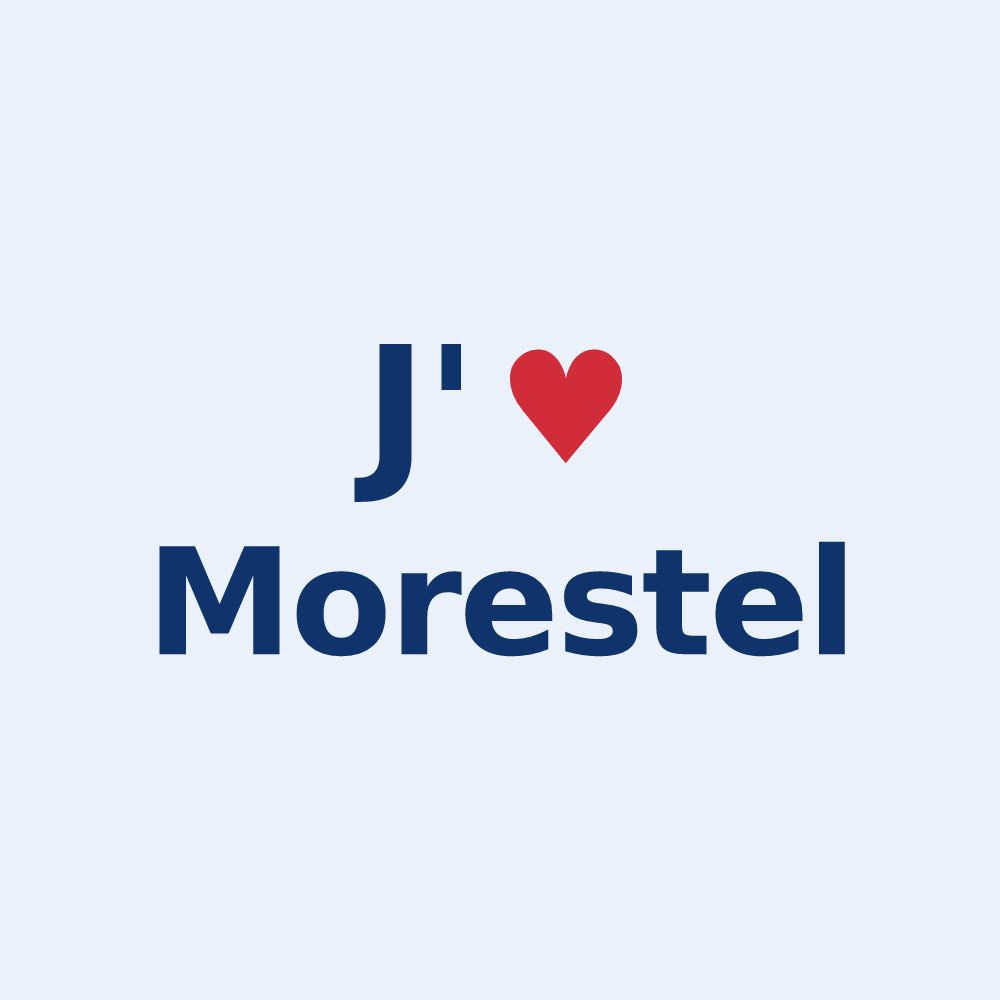 Sticker personnalisé Morestel — design J'aime Morestel