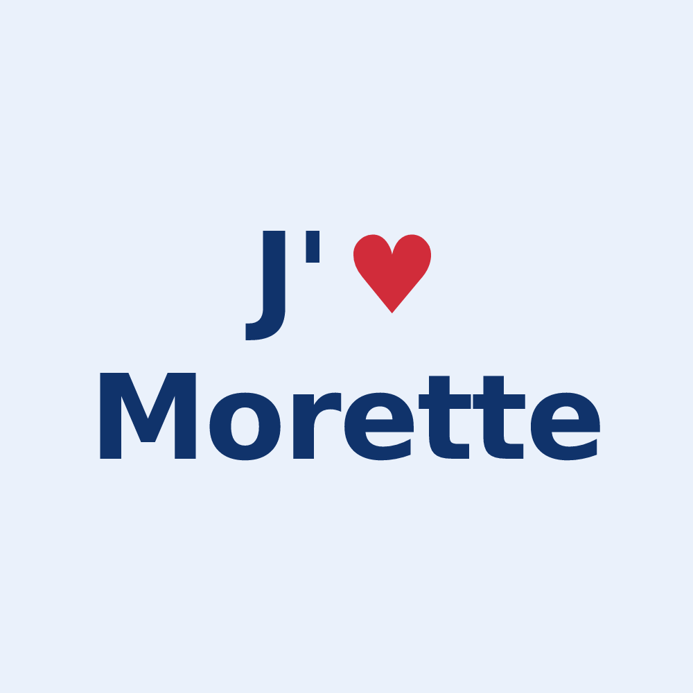 Sticker personnalisé Morette — design J'aime Morette