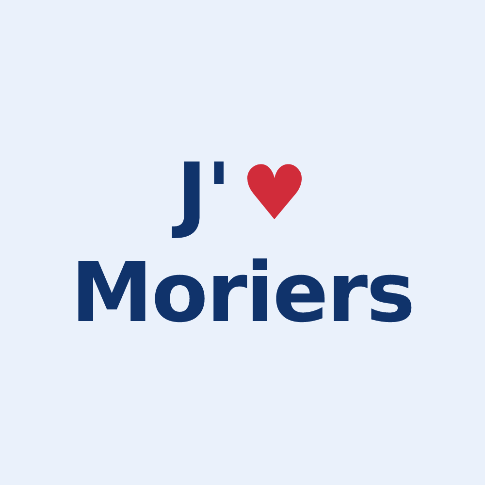 Sticker personnalisé Moriers — design « J'aime Moriers » imprimé sur le sticker