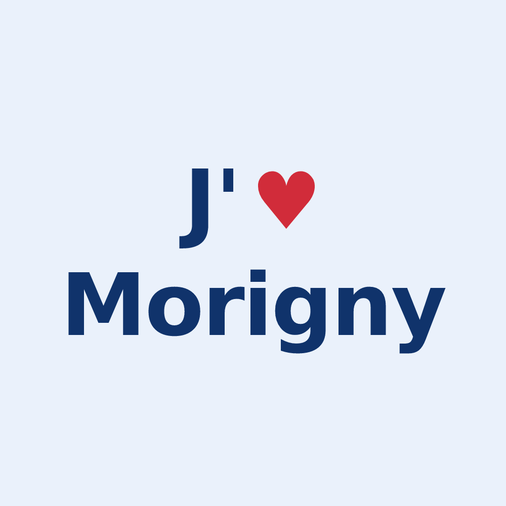 Sticker personnalisé Morigny — design J'aime Morigny