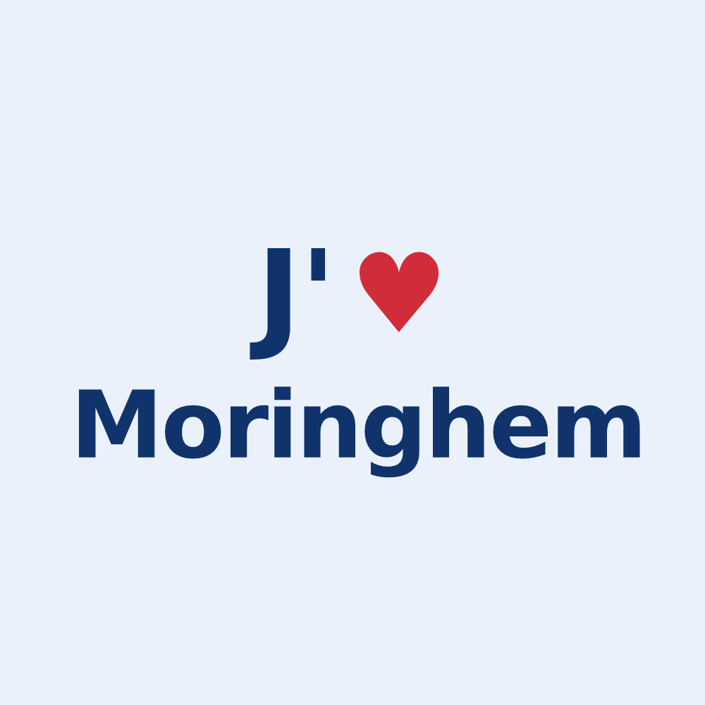Sticker personnalisé Moringhem — design J'aime Moringhem