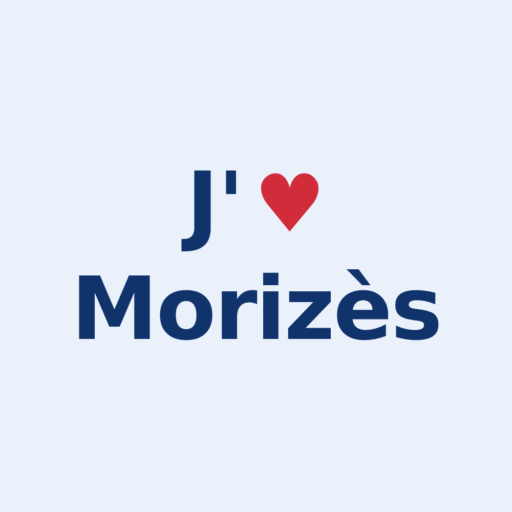 Sticker personnalisé Morizès — design J'aime Morizès