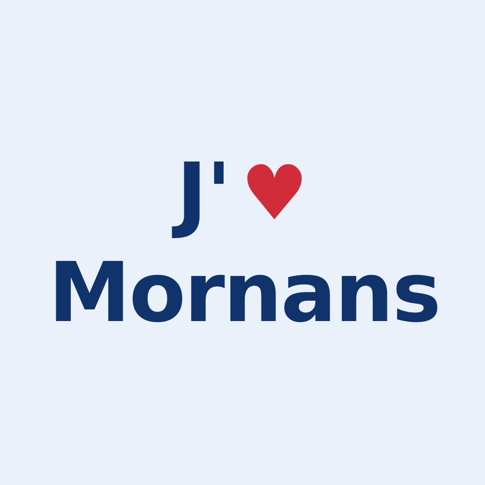 Sticker personnalisé Mornans — design J'aime Mornans